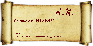 Adamecz Mirkó névjegykártya